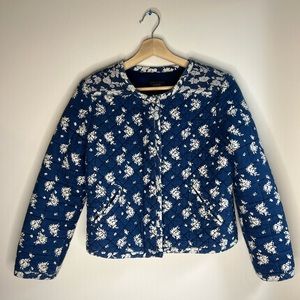 J Crew Indigo Quilted Jacket